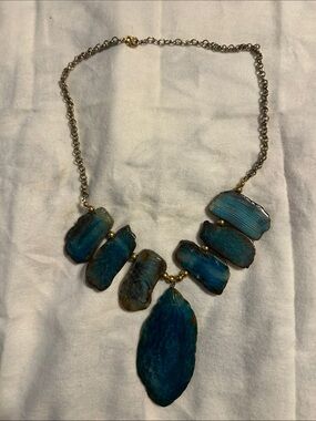Blue Agate Statement Necklace - Women Jewelry